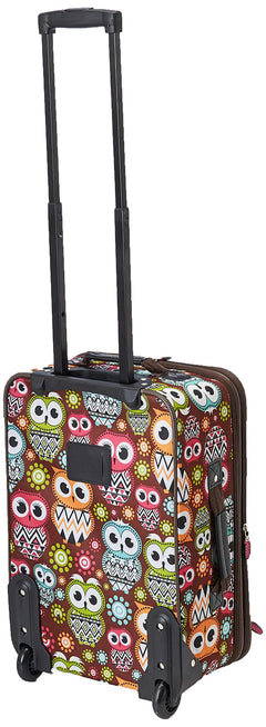 Rockland Fashion Softside Upright Luggage Set, Expandable, Owl, 2-Piece (14/19) 2-Piece Set (14/20) Frustration-Free Packaging